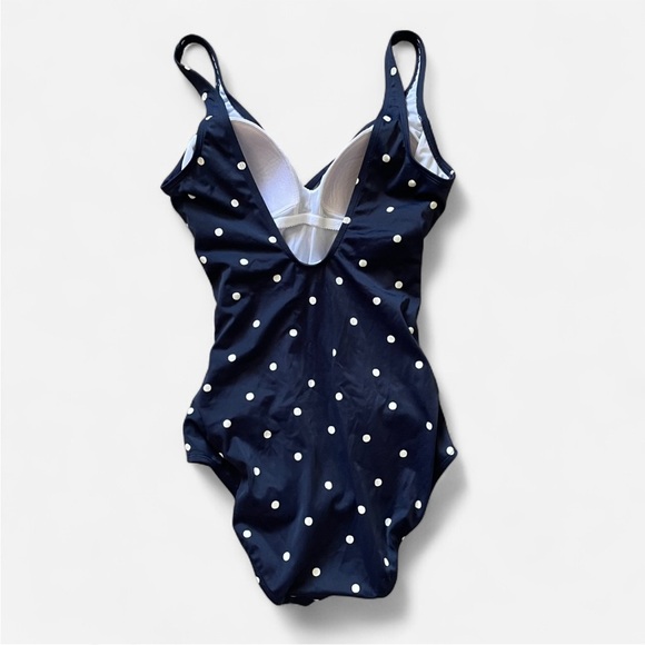 Boden Wrap Front Polka Dot One Piece Bathing Suit Swimsuit in US 8 LONG - Picture 5 of 5